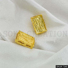 Gold Plated Texture Design of Pendant Necklace Earring and Ring SKU7346