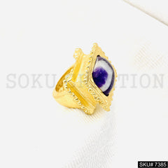 Copy of Gold Plated Handmade Multi Gemstone Ring SKU7385