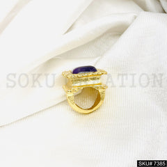 Copy of Gold Plated Handmade Multi Gemstone Ring SKU7385