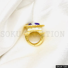 Copy of Gold Plated Handmade Multi Gemstone Ring SKU7385