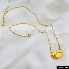 Gold Plated Simple Design of Handmade Chain and Charm SKU7436