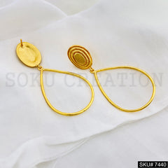 Gold Plated Unique Drop shape Style of Handmade Drop and Dangle Earrings SKU7440