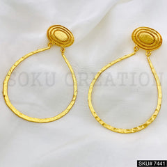 Gold Plated Unique Drop shape Style of Handmade Drop and Dangle Earrings SKU7441