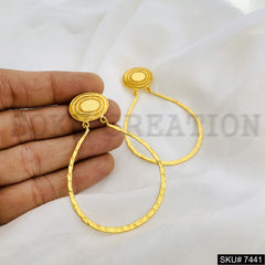 Gold Plated Unique Drop shape Style of Handmade Drop and Dangle Earrings SKU7441