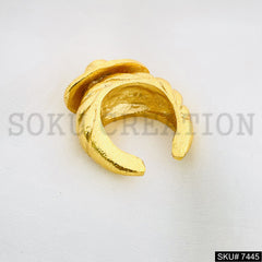 Gold Plated Unique Golden Stone Style of Adjustable Handmade Ring SKU7445
