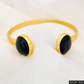 Gold Plated Statement Purple Stone Designer Cuff SKU7449