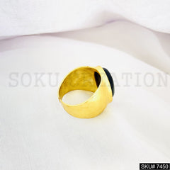 Gold Plated Statement Purple Stone Designer Cuff SKU7450