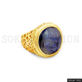 Gold Plated Filigree Labradorite Stone Ring SKU7455