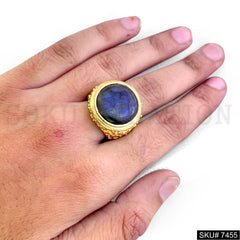 Gold Plated Filigree Labradorite Stone Ring SKU7455