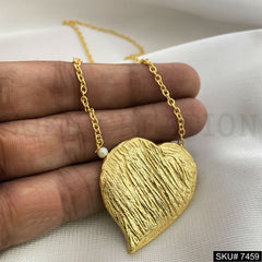 Gold Plated Heart Style Handmade Charm With Chain SKU7459