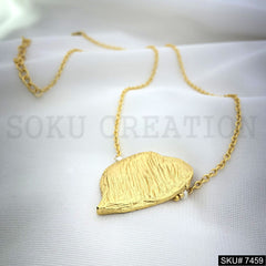 Gold Plated Heart Style Handmade Charm With Chain SKU7459