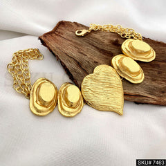 Handmade Heart Unique Bracelet in Gold Plated SKU7463