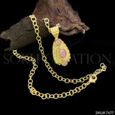 Gold plated Unique Design Gemstone Hammered of Stud Earring, Ring and Necklace SKU7477