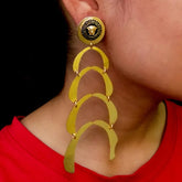 Gold plated Statement Antique Statement Long Drop and Dangle Earring SKU6163