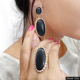 Gold plated Unique Design Monalisa Stone of Drop and Dangle Earring and Ring SKU7502