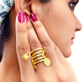 Gold Plated Handmade Charms Ring SKU7509