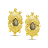 Double Heart Stud Earrings in 18k Gold Plated SKU7581