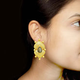 Double Heart Stud Earrings in 18k Gold Plated SKU7581