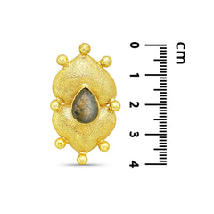 Double Heart Stud Earrings in 18k Gold Plated SKU7581