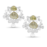 18k gold plated flower gemstone Earring