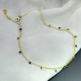 Gold Plated Chain with Malty Gemstone Beads SOKU#7677