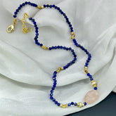 Lapis Beads with Rose Quartz Necklace SOKU#7682