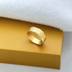 18 K Gold Plated Textured Statement Ring SOKU#7843