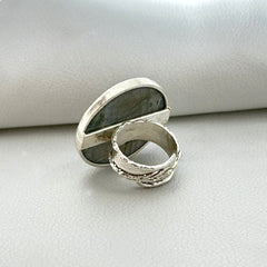 Round Labradorite Statement Ring in Sterling Silver SOKU#7855