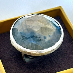 Round Labradorite Statement Ring in Sterling Silver SOKU#7855