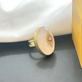 "Eye of Intuition – Rose Quartz Statement Ring" SOKU#7866