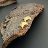 Gold Crescent Moon Stud Earrings