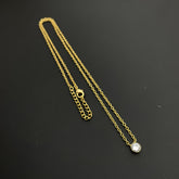 Elegant Gold Chain Necklace with Solitaire Pendant
