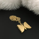 Radiant Red Enamel Butterfly Pendant Necklace