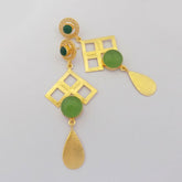 Gold plated Long Stone Earrings SKU6342
