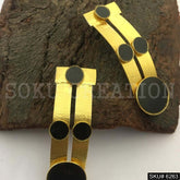 Gold plated Statement Black Enamel Unique Design Earring SKU6263