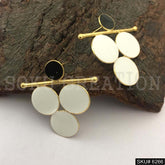 Gold plated Black and White Enamel Unique Design Earring SKU6266