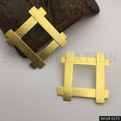 Gold plated Geometric Design Big Stud Earring SKU6270