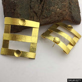 Gold plated Geometric Design Big Stud Earring SKU6271