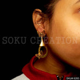 Gold plated Drop and Dangle with butterfly designer Earring SKU6283