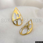 Gold plated Drop Shape Delicate Pair of Earrings SKU6323