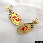Gold plated Cat Statement Drop and Dangle Earrings SKU6325
