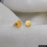 Gold plated Small Hexagon Handmade Stud Earrings SKU6357