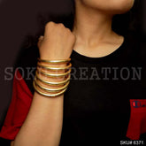 Gold Plated Plain Handmade Design of Bangle SKU6371