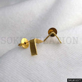Gold plated Reflex Angle Shape Stud Earrings SKU6377