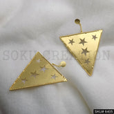 Gold plated Triangle Star Drop and Dangle Earrings SKU6405