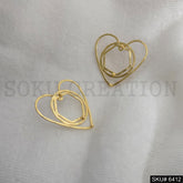 Gold plated Handmade Statement Heart Stud Earring SKU6412