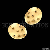 Gold plated Statement Rounded Stylish With Multi Flower Big Stud Earrings SKU6425