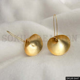 Gold plated Unique Half Rose Style Fish Ear Wire Earrings SKU6447