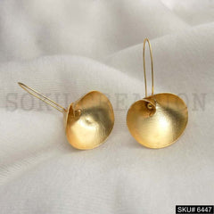 Gold plated Unique Half Rose Style Fish Ear Wire Earrings SKU6447