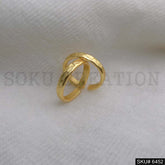 Gold Plated Hammered Adjustable Handmade Unique Ring SKU6452